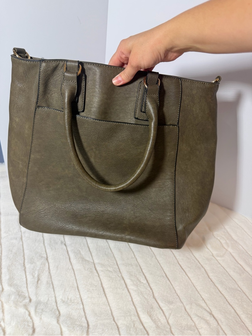 Olive Green Tote Handbag - Women's Everyday Bag